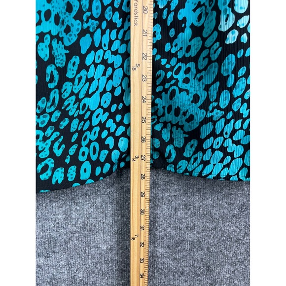 Kim Rogers Blouse Woman 3X Teal Black Excellent Animal Print 3/4 Sleeve Top - Picture 7 of 11